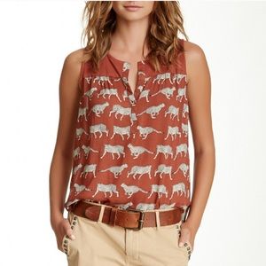 Lucky Brand cheetah print blouse